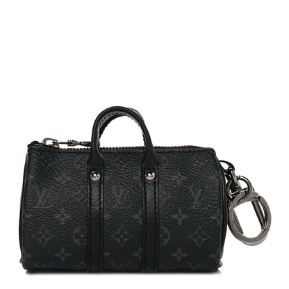 Louis Vuitton Monogram Eclipse Mini Keepall Bag Charm Key Holder Black 1 of 7