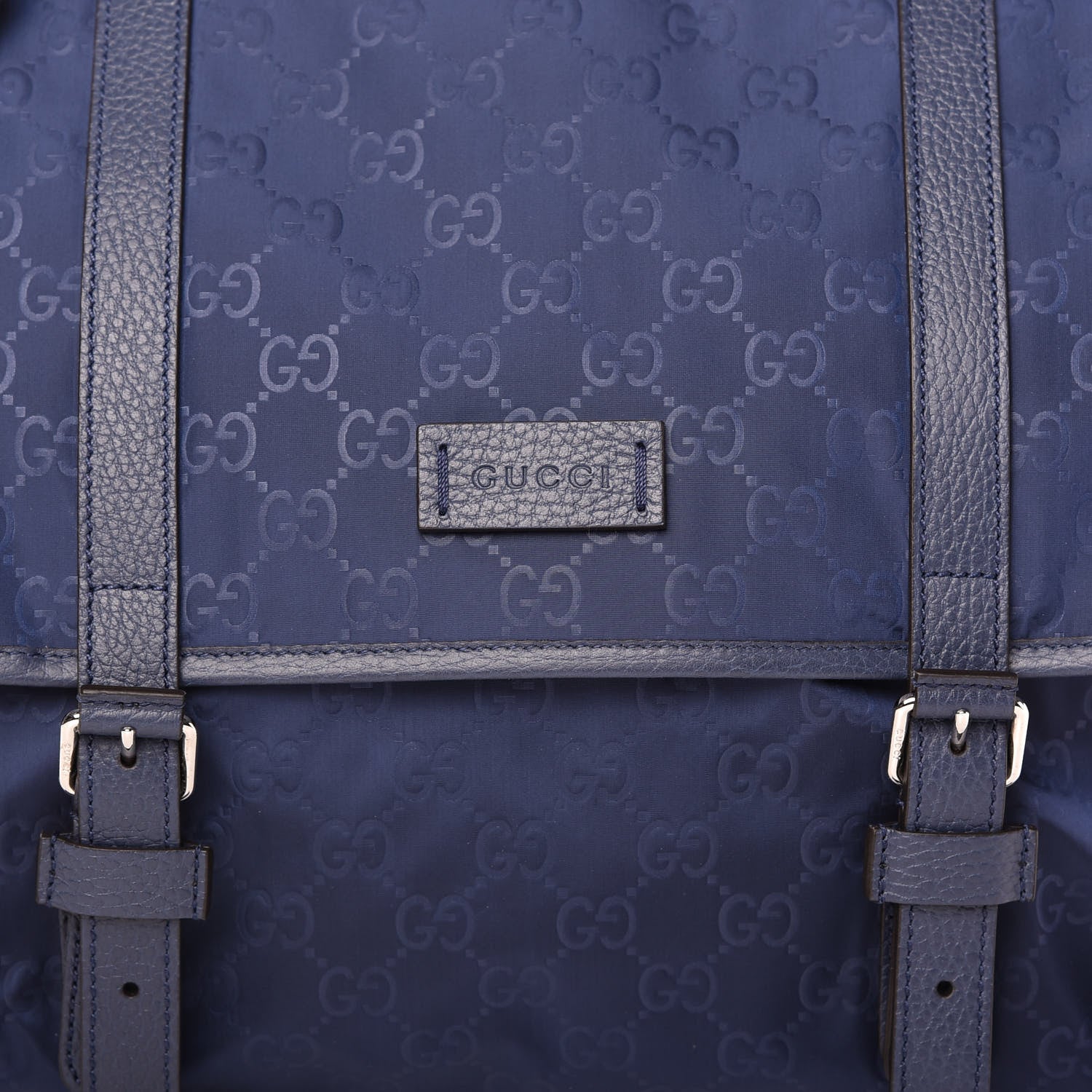 Gucci Nylon Monogram Double Buckle Flap Messenger Bag Tide 10 of 10
