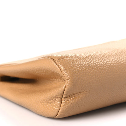 Chanel Caviar Timeless CC Cosmetic Pouch Beige 9 of 10