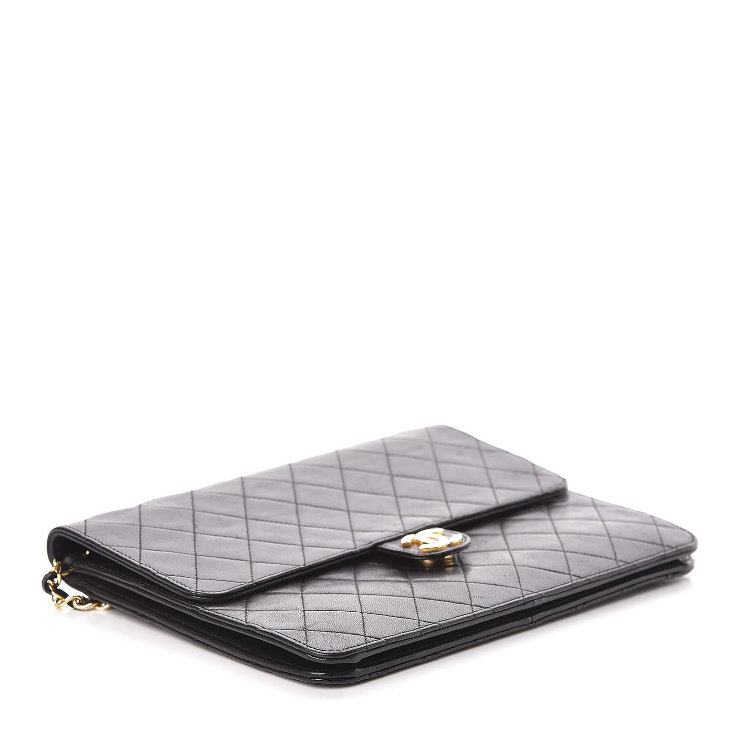 Lambskin Quilted Medium Single Flap Black