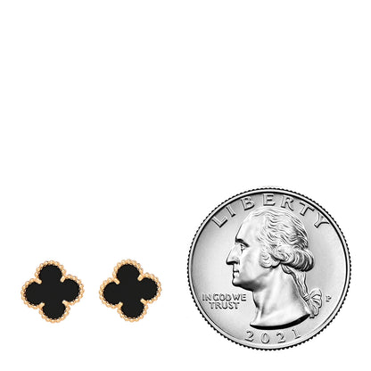 Van Cleef & Arpels 18K Yellow Gold Black Onyx Sweet Alhambra Earrings 2 of 5