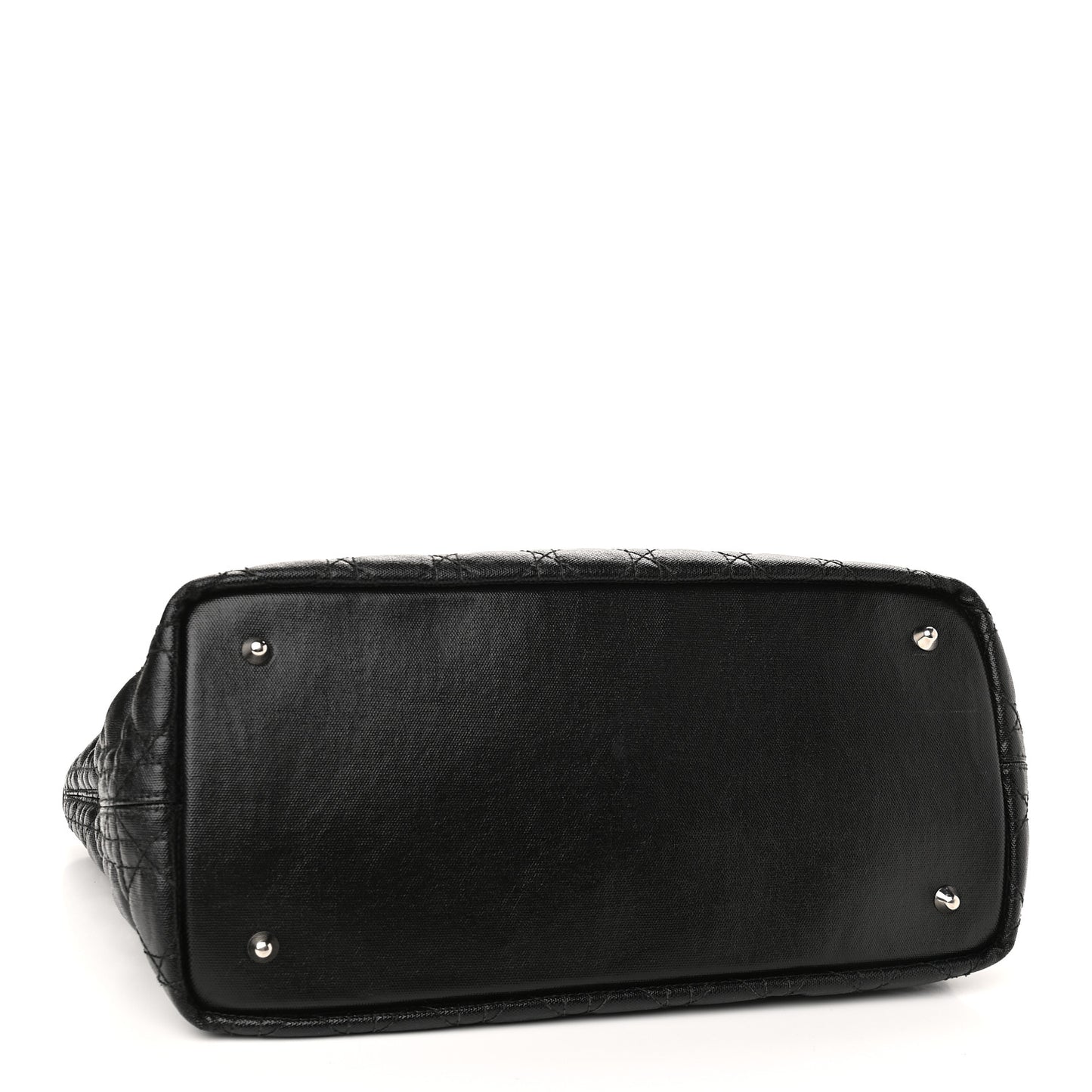 Coated Canvas Cannage Medium Panarea Tote Black