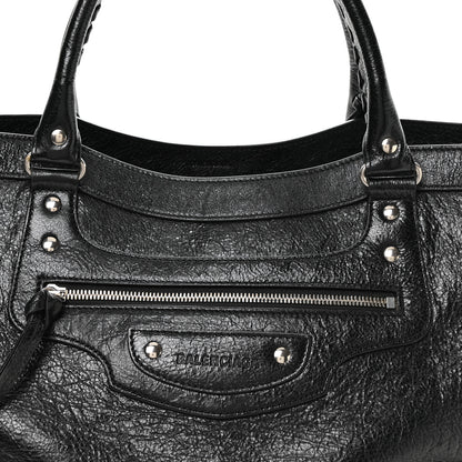 Balenciaga Agneau Arena Neo Classic Silver Hardware Large Upside Down Tote Black 9 of 11