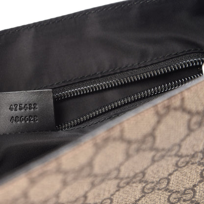 Gucci GG Supreme Monogram Web Flap Messenger Bag Black 9 of 10