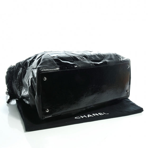 Chanel Patent Patchwork Brooklyn Hobo Black 4 of 7