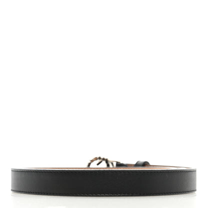 Gucci Calfskin Crystal Interlocking G Belt 95 38 Black 4 of 8