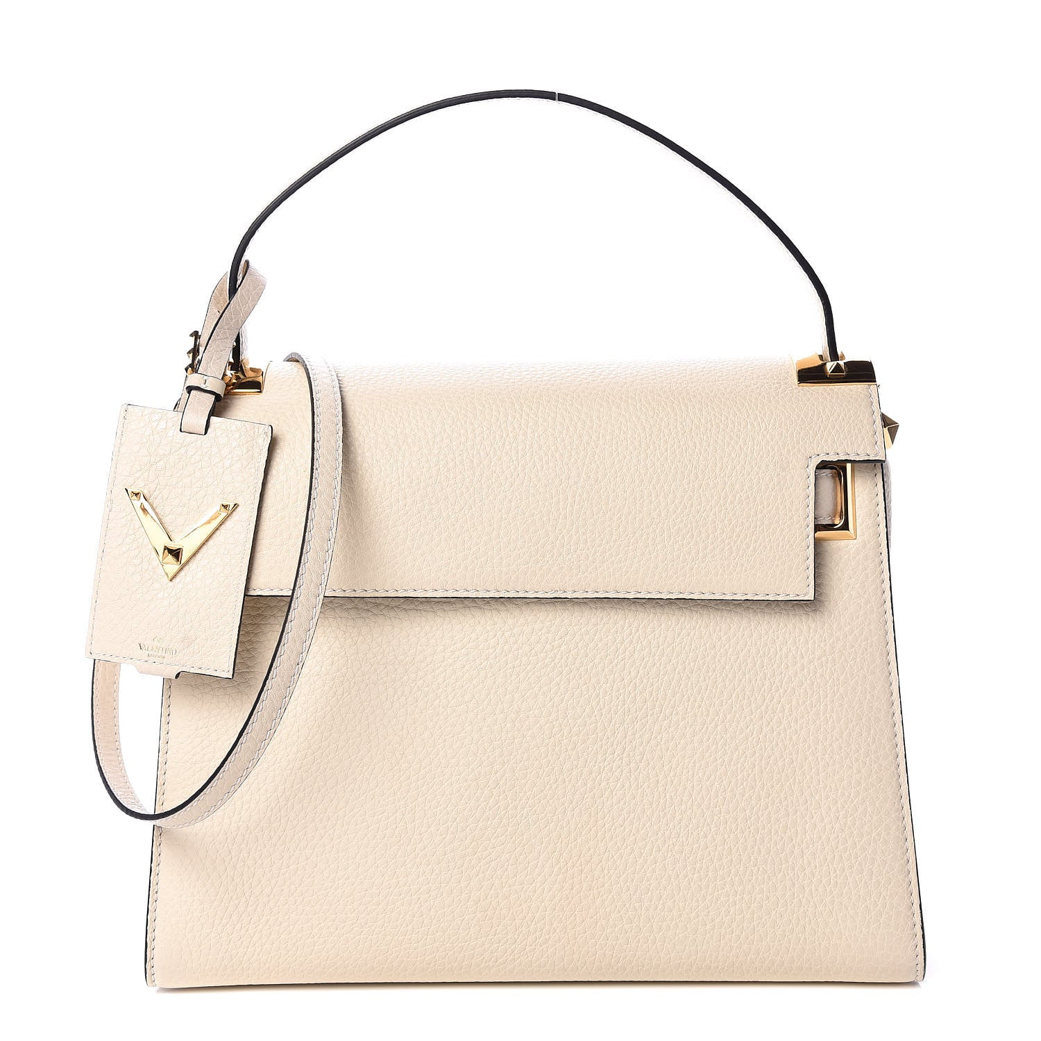 Valentino Garavani Grained Calfskin Medium My Rockstud Frame Bag Light Ivory 1 of 12