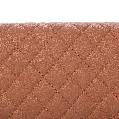 Chanel Washed Caviar Quilted Large Turn Around Ligne Flap Camel 16 of 17