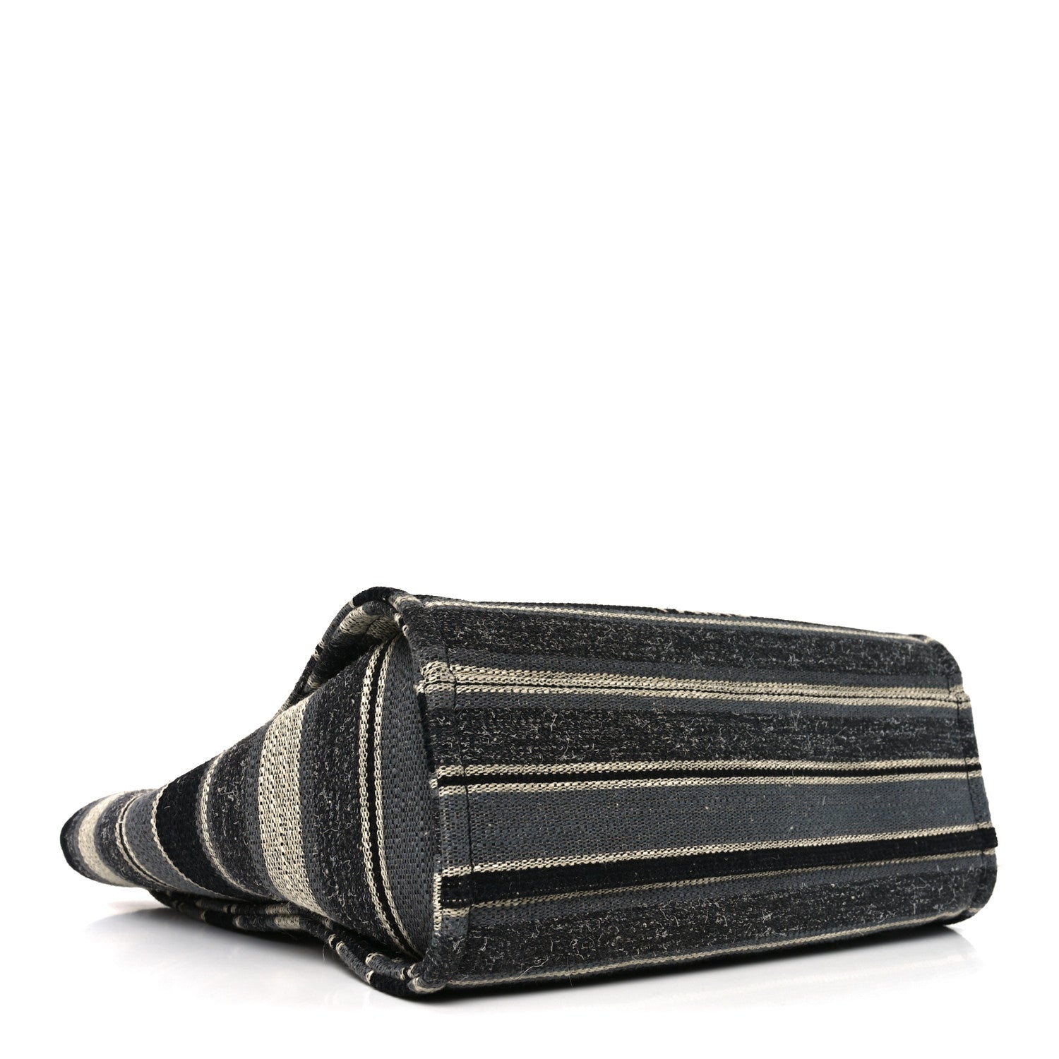 Chanel Striped Canvas Small Deauville Tote Dark Grey 4 of 11