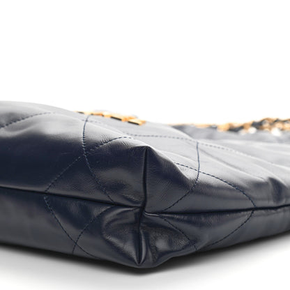 Chanel Shiny Calfskin Quilted Small Chanel 22 Navy 11 of 11