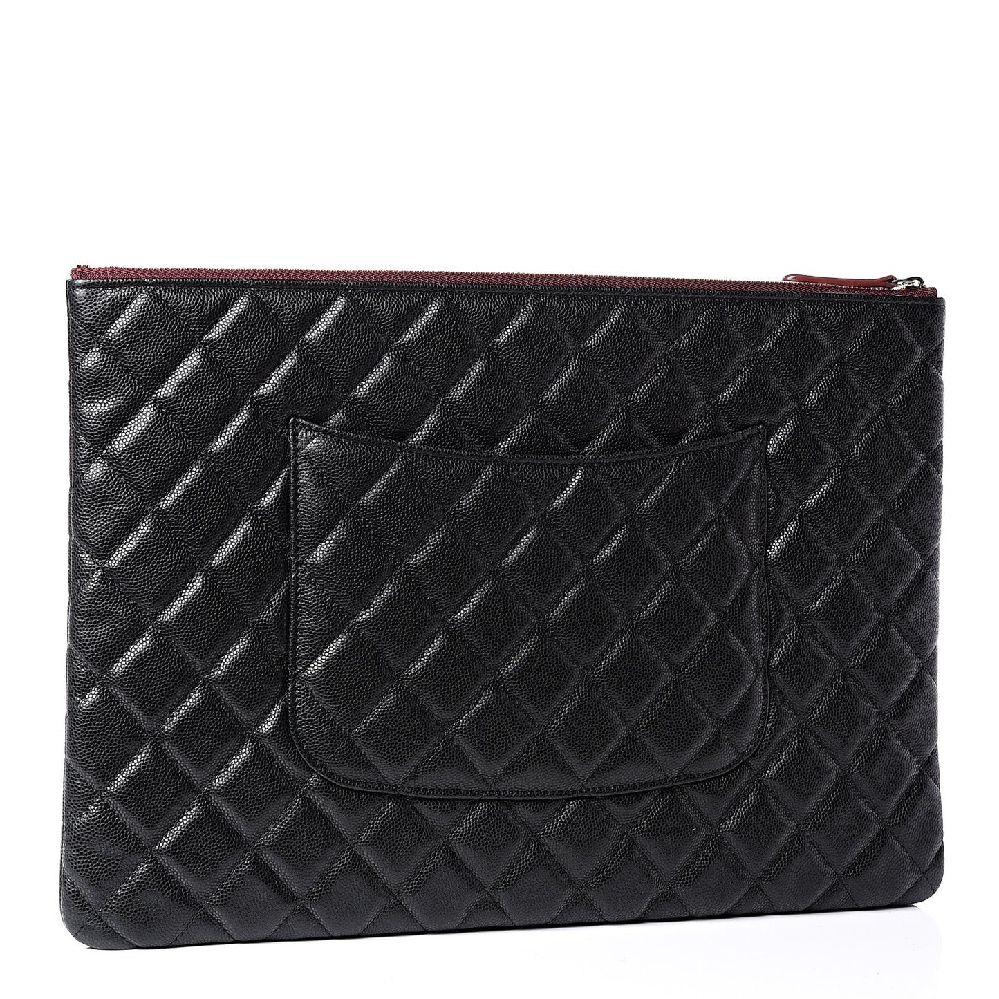 Caviar Quilted Large Cosmetic Case Black