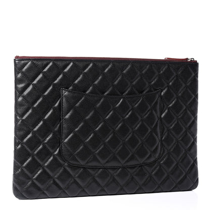 Chanel Caviar Quilted Large Cosmetic Case Black 2 of 9