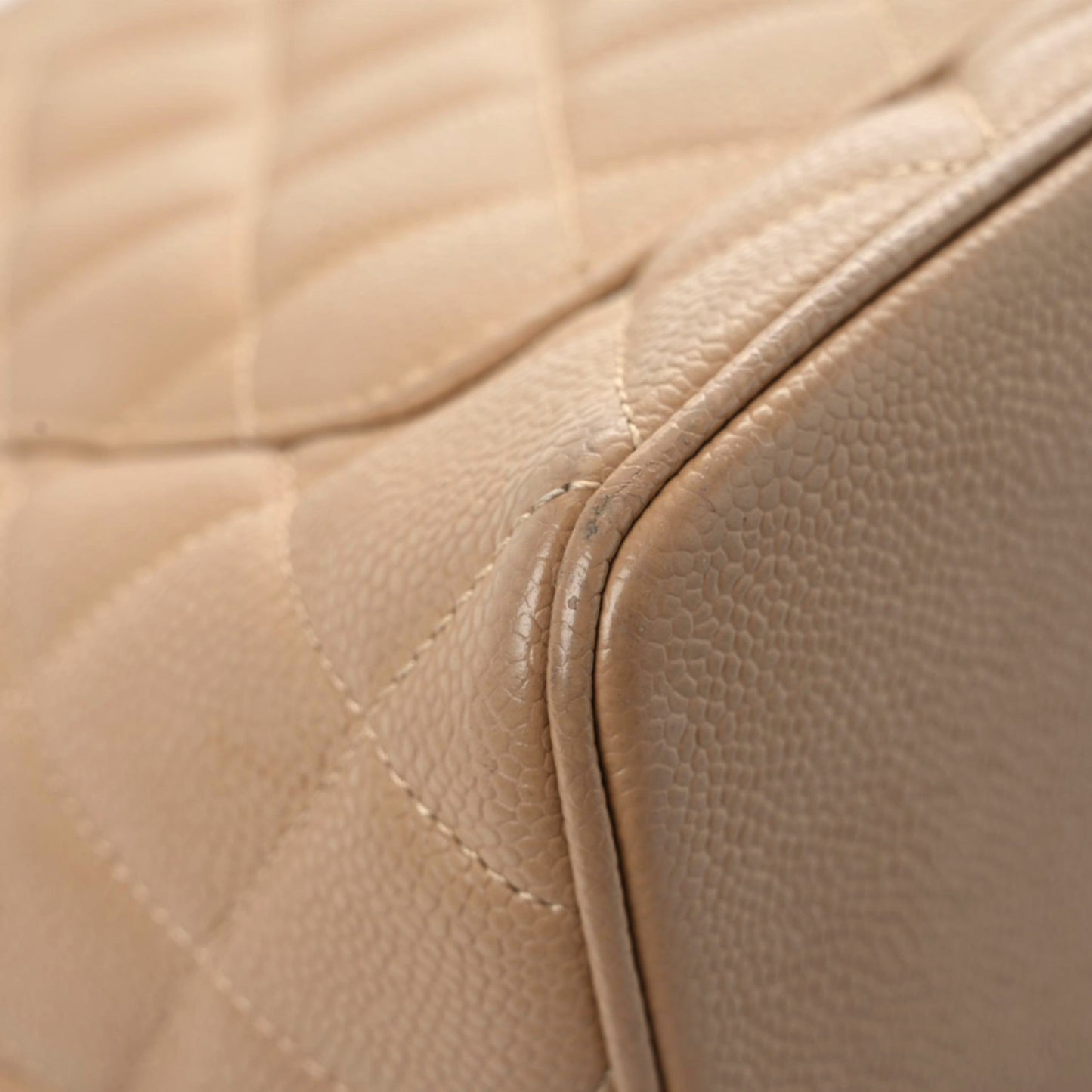 Caviar Quilted Medallion Tote Beige