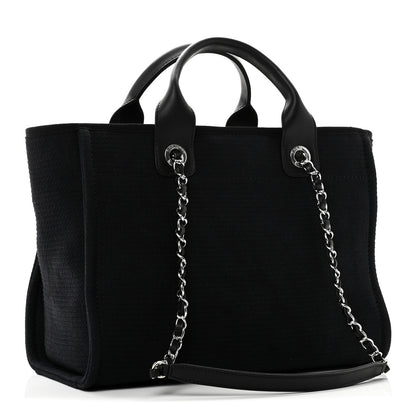 Chanel Mixed Fibers Small Deauville Tote Black 4 of 10