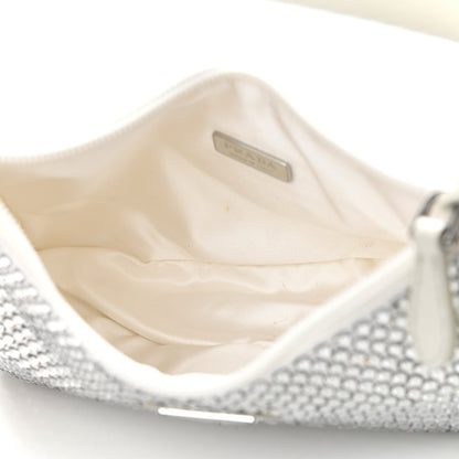 Prada Satin Crystal Mini Re-Edition 2000 Bag White 5 of 11