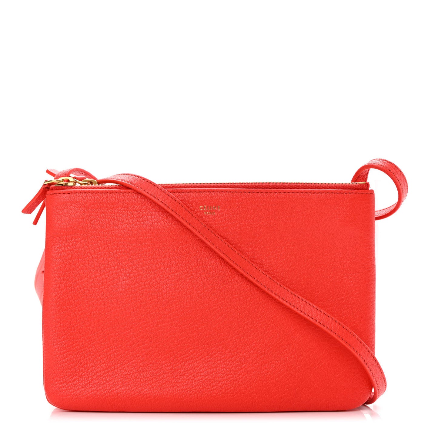Goatskin Small Trio Crossbody Bag Alizarin