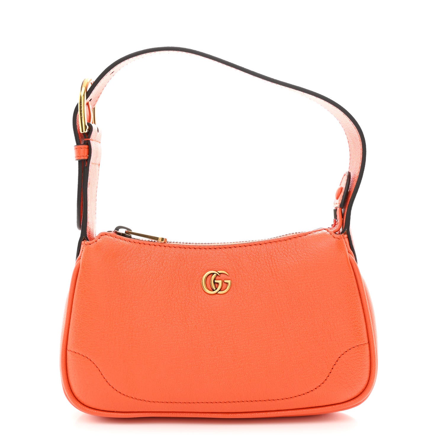 Gucci Goatskin Mini Aphrodite Shoulder Bag Orange 1 of 10