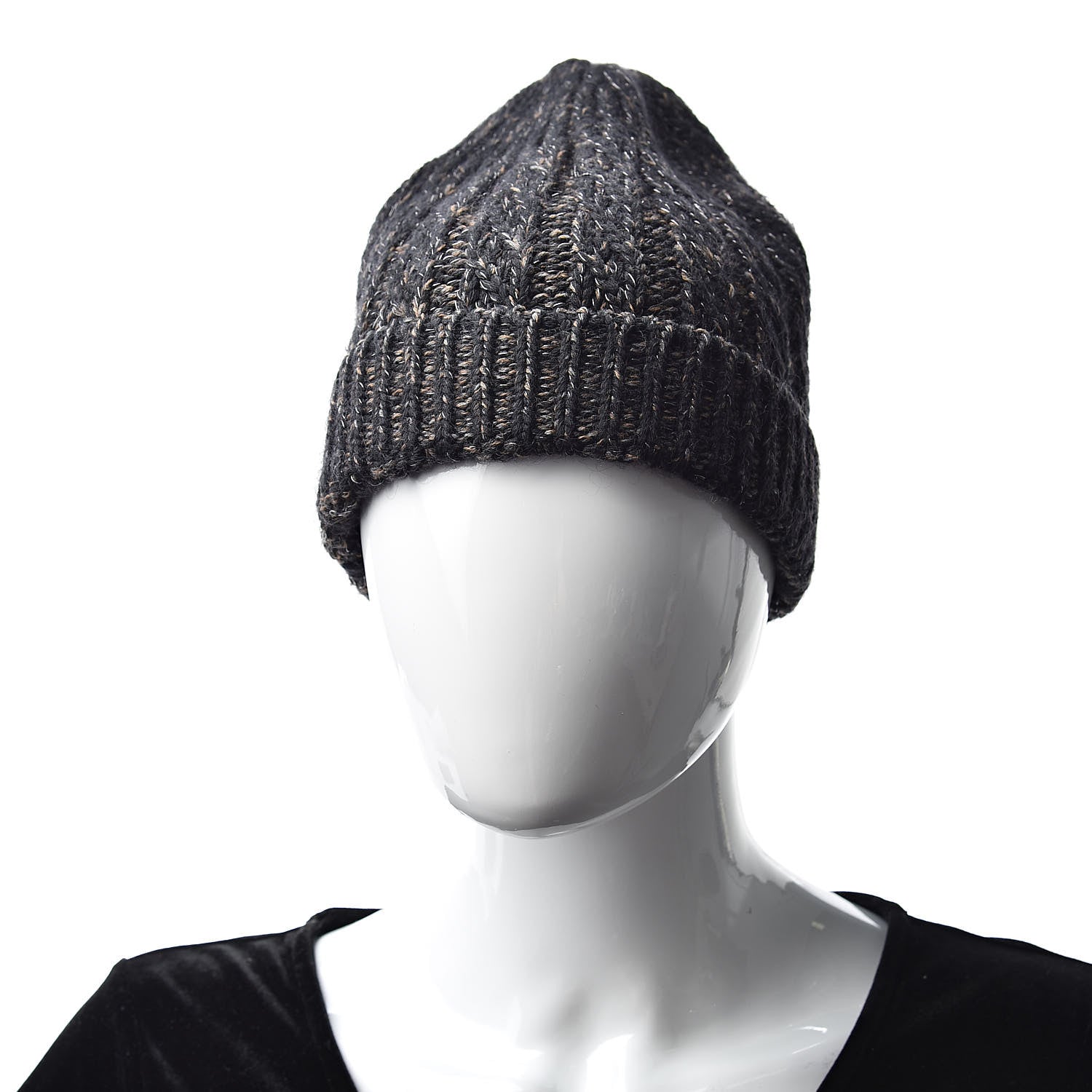 Chanel Cashmere Blend CC Beanie Hat Black Multicolor 2 of 5