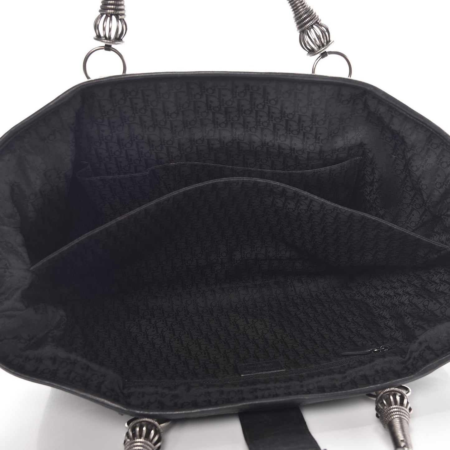 Lambskin Plisse Pleated Basket Tote Bag Black