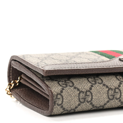 Gucci GG Supreme Web Ophidia Wallet On Chain Brown 8 of 9