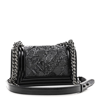 Chanel Patent Iridescent Calfskin Sequin Small Boy Flap Bag Black 3 of 10
