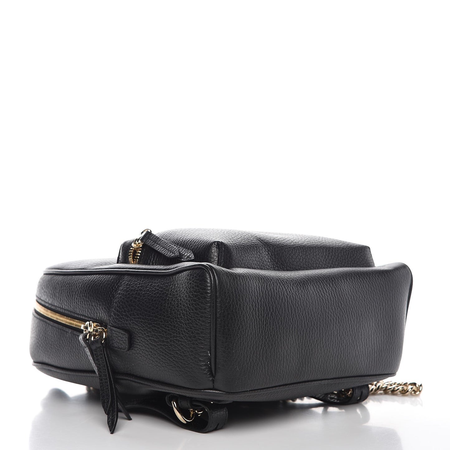 Pebbled Calfskin Soho Chain Backpack Black