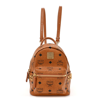 MCM Visetos Side Stud X-Mini Stark Bebe Boo Backpack Cognac 1 of 11