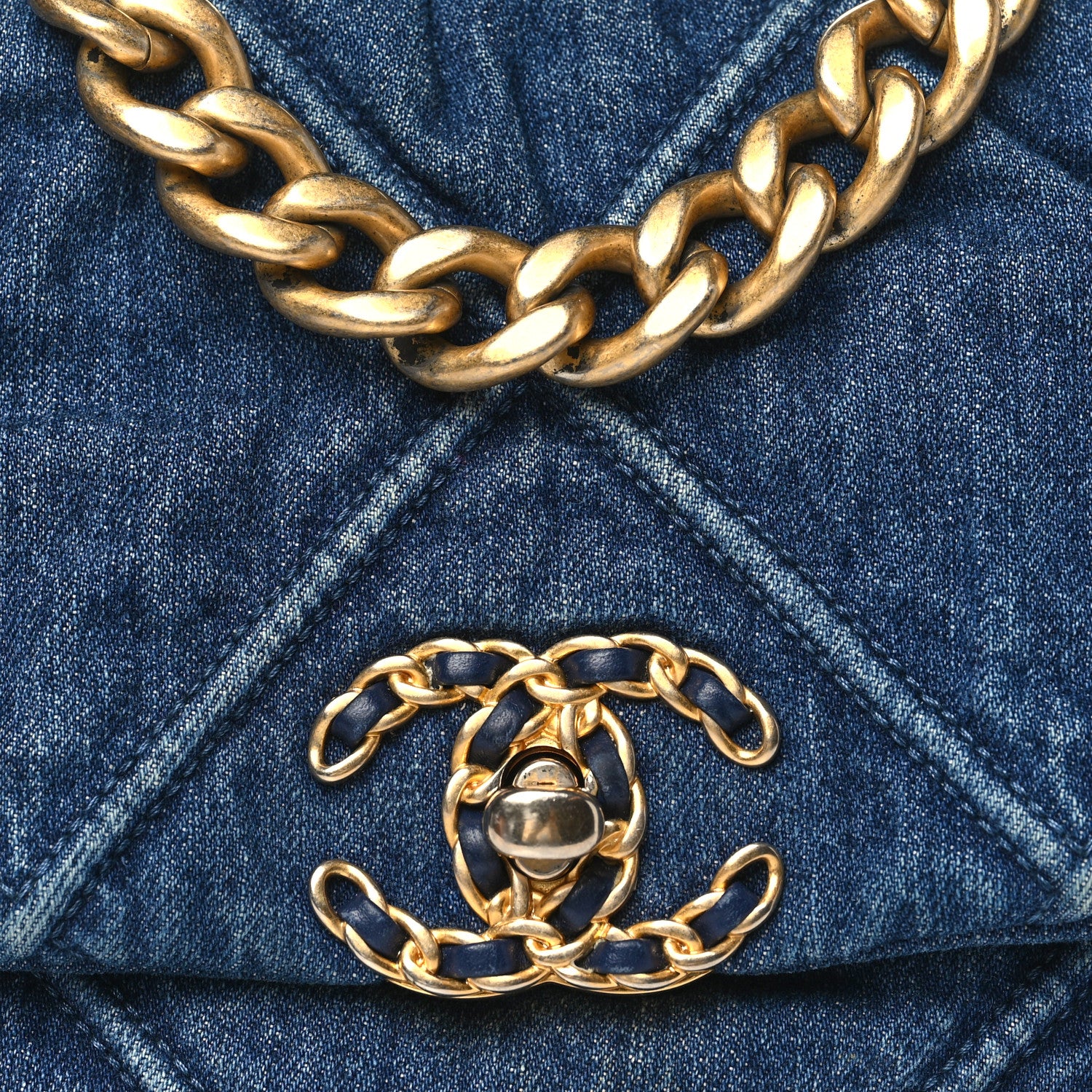 Chanel Denim Quilted Medium Chanel 19 Flap Blue 8 of 10