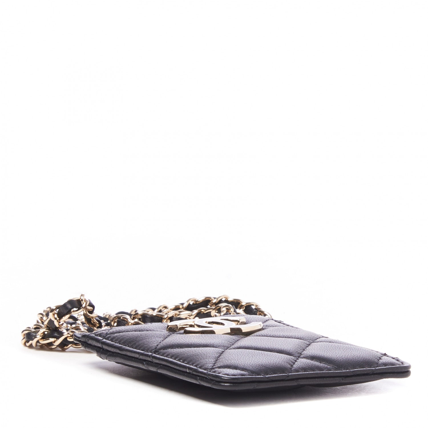 Chanel Lambskin Quilted Card Holder On Chain Black 3 of 8