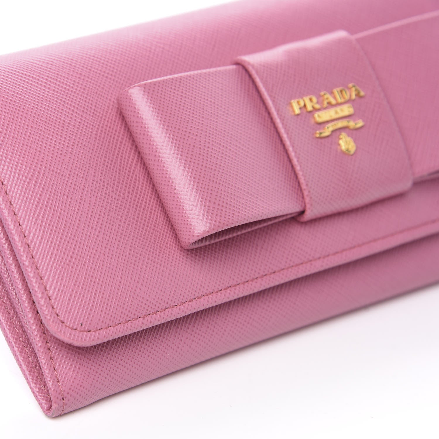 Prada Saffiano Bow Continental Wallet Begonia 8 of 10