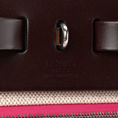 Hermes Toile H Berline Vache Hunter Herbag Zip 31 PM Rouge Sellier Rose Shocking 7 of 11