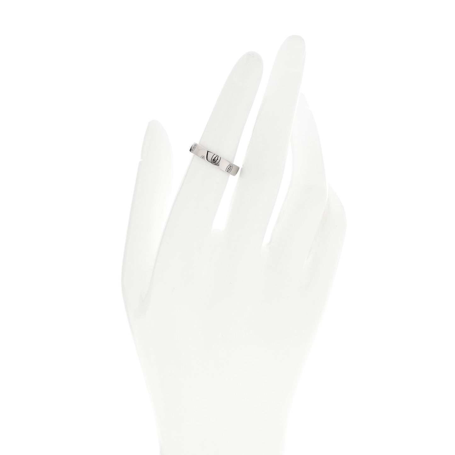 18K White Gold 4mm Happy Birthday Band Ring 51 5.75