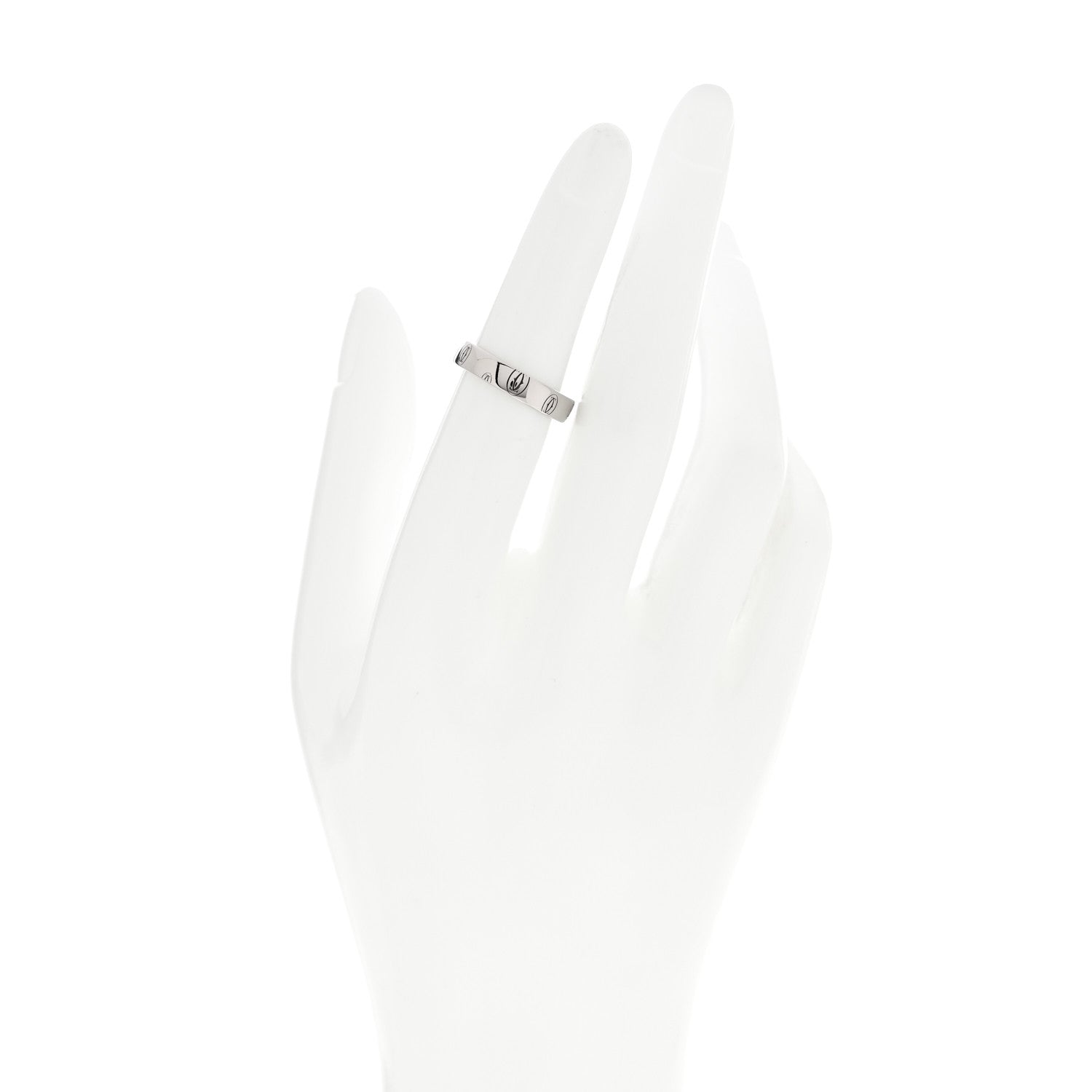 Cartier 18K White Gold 4mm Happy Birthday Band Ring 51 5.75 2 of 5