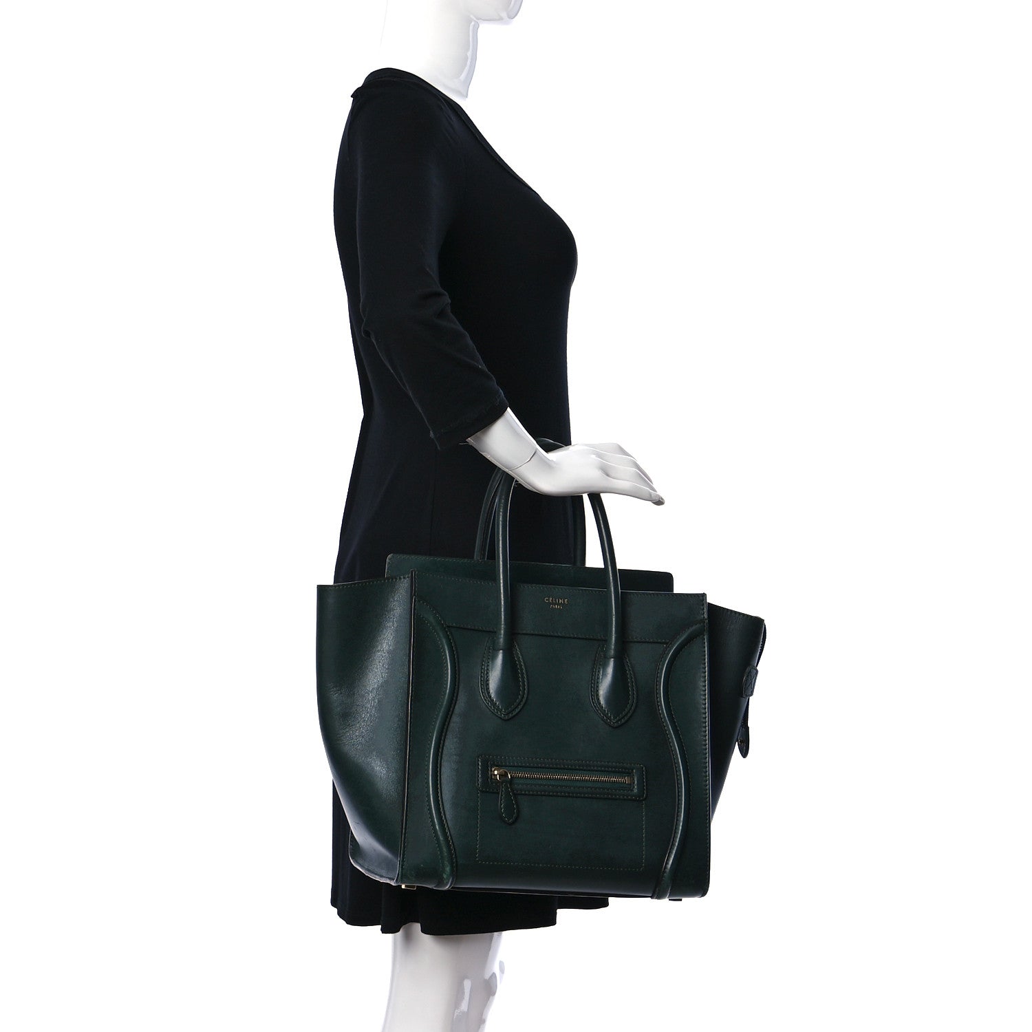 Celine Smooth Calfskin Mini Luggage Emerald 2 of 18