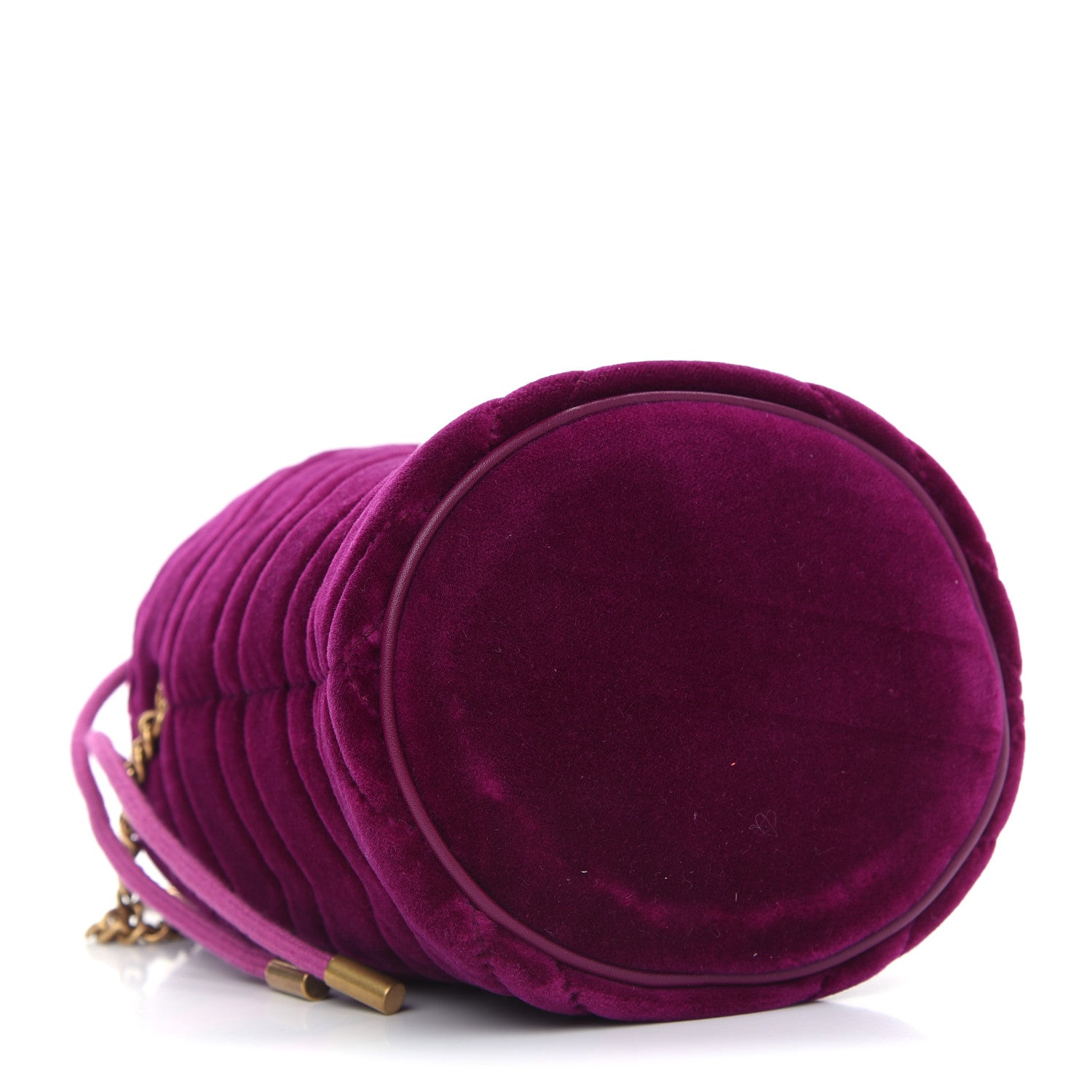Gucci Velvet Matelasse Mini GG Marmont 2.0 Bucket Bag Fuchsia Violet Cyclamen 4 of 8