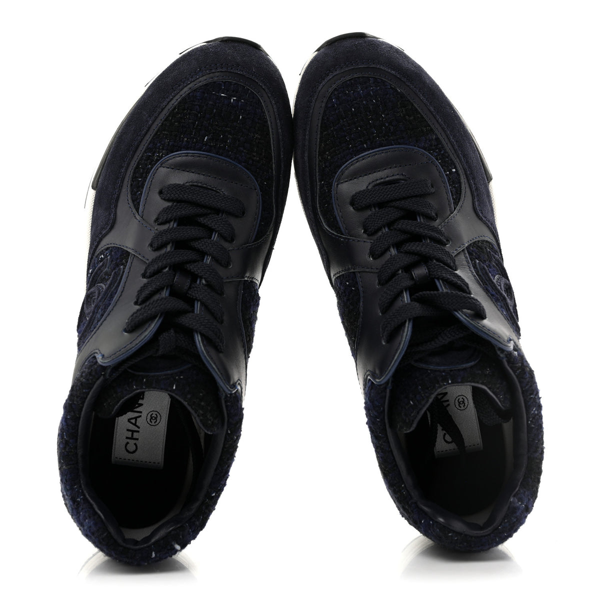 Tweed Suede Womens CC Sneakers 37.5 Black Blue