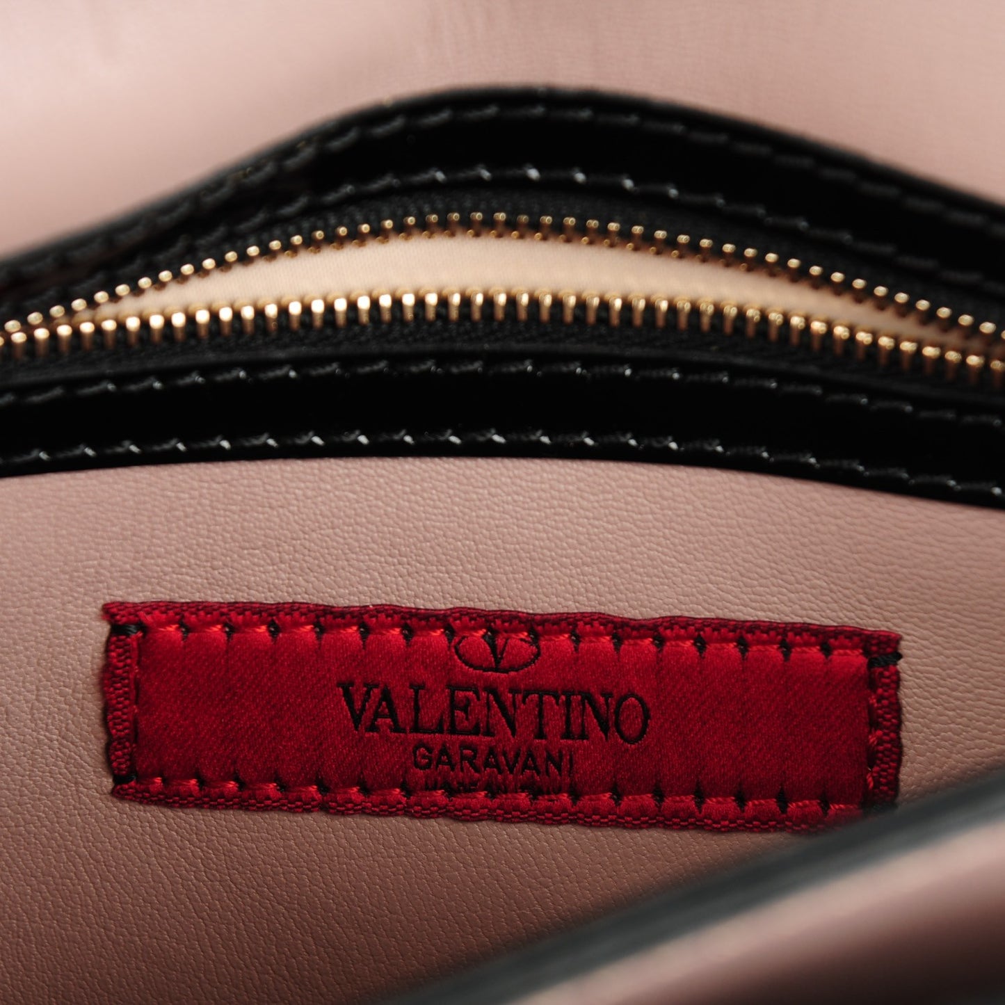 Patent Rockstud Wristlet Clutch Black