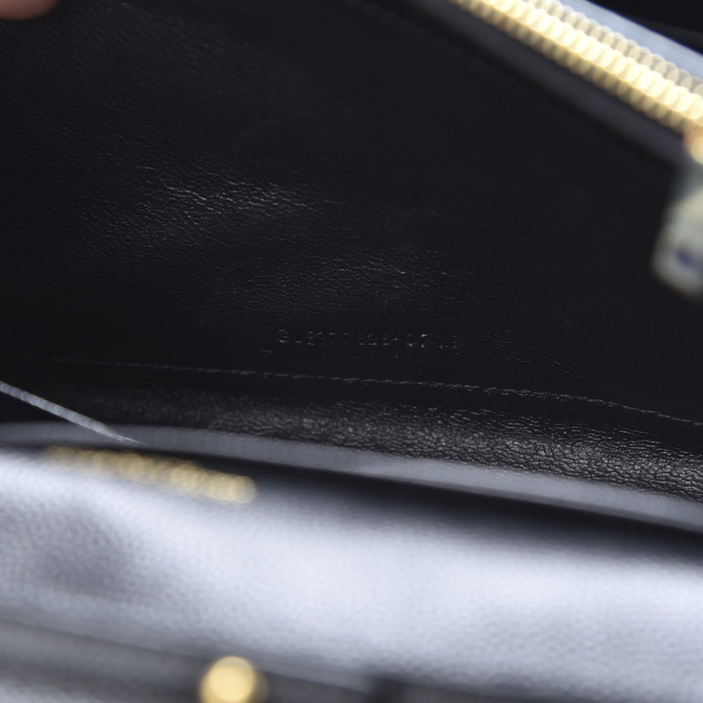 Grain De Poudre Matelasse Chevron Monogram Chain Wallet Black