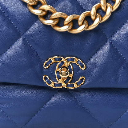 Chanel Lambskin Quilted Large Chanel 19 Flap Blue 8 of 11