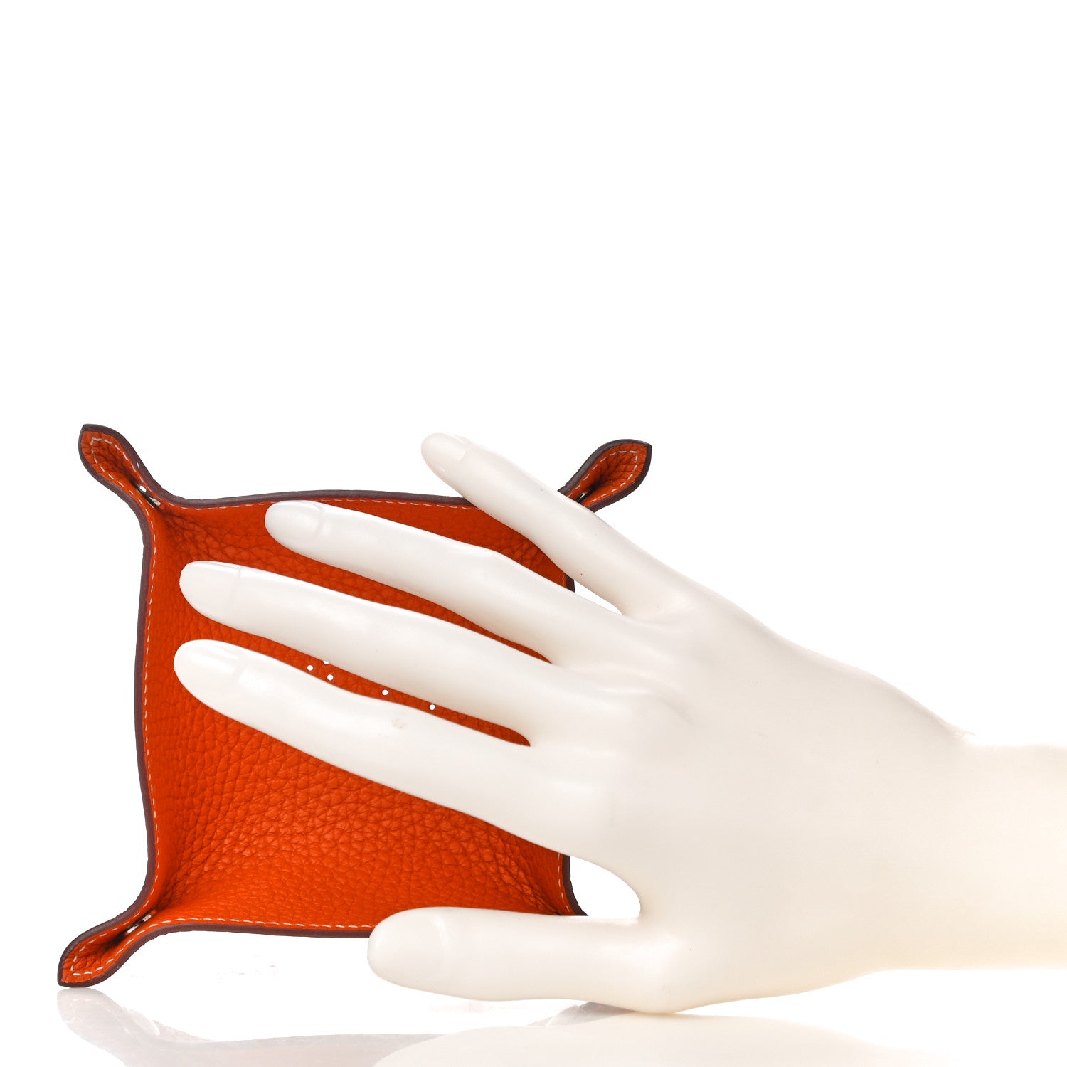 Hermes Taurillon Clemence Mises et Relances Change Tray Potiron 2 of 10