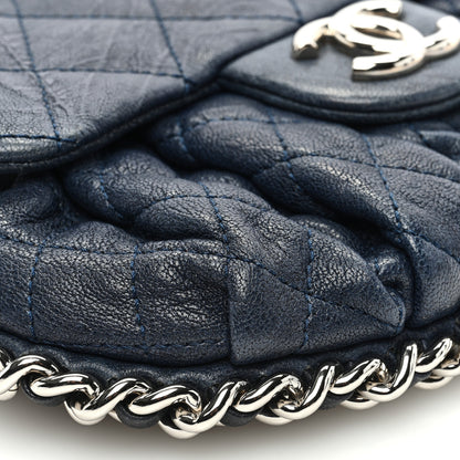 Chanel Washed Lambskin Mini Chain Around Messenger Navy Blue 8 of 9