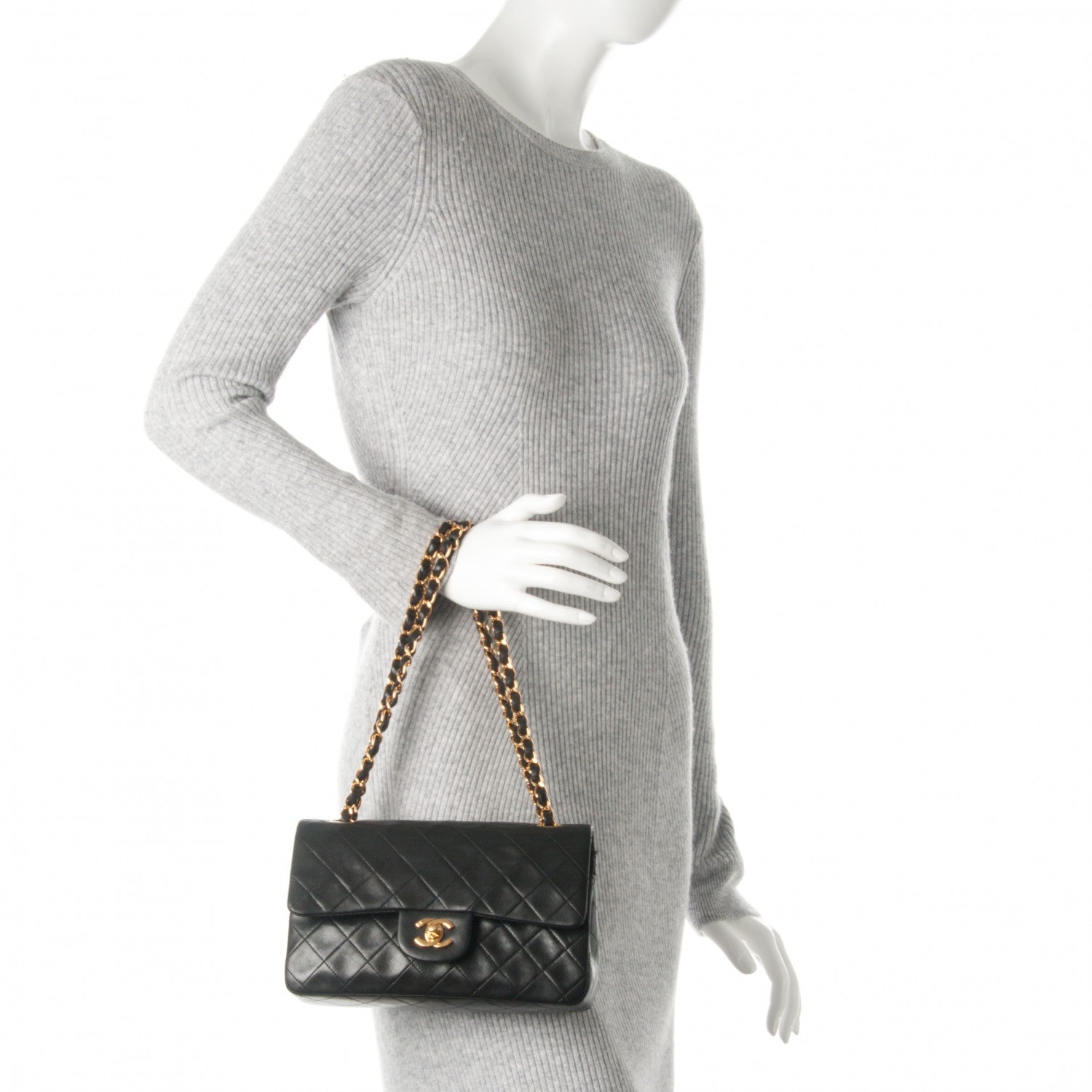Chanel Lambskin Quilted Small Double Flap Black 2 of 8
