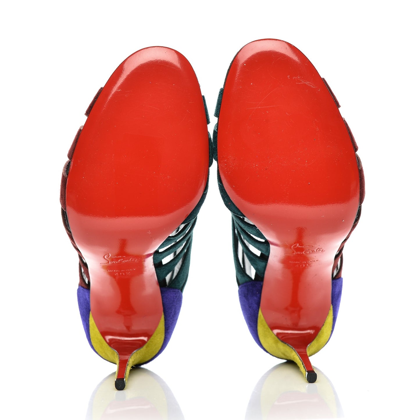 Suede Toot Mignonne 100 Cutout Heels 40.5 Multi