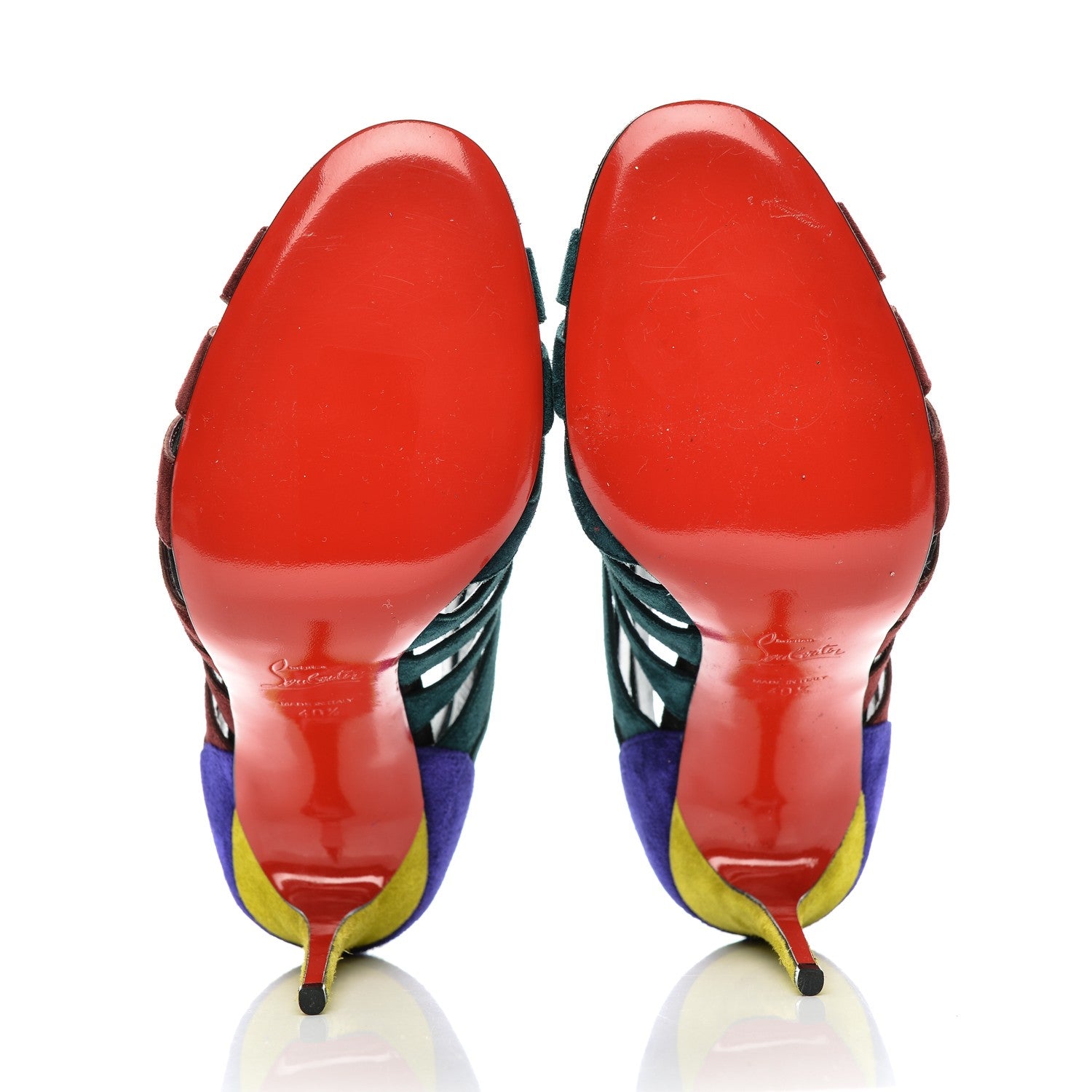 Christian Louboutin Suede Toot Mignonne 100 Cutout Heels 40.5 Multi 5 of 8