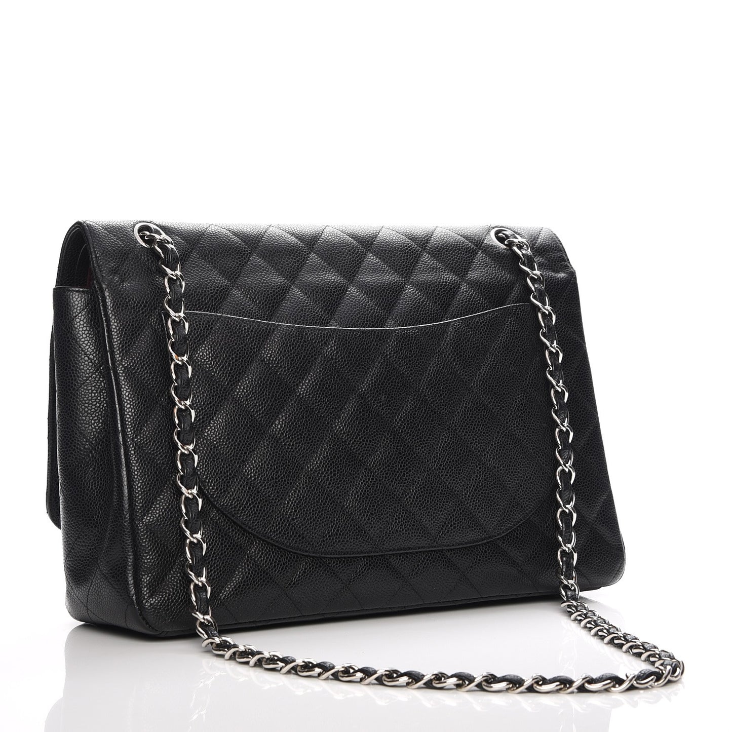 Caviar Quilted Maxi Double Flap Black