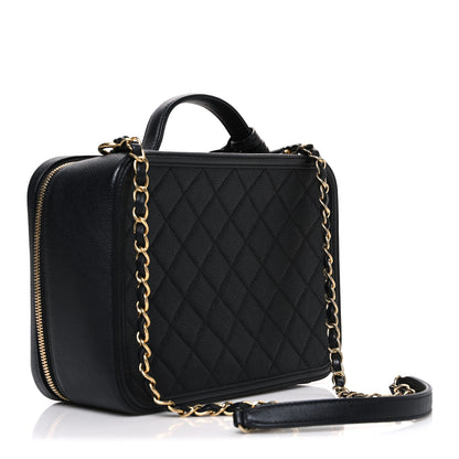 Chanel Caviar Quilted Large CC Filigree Vanity Case Black 4 of 12