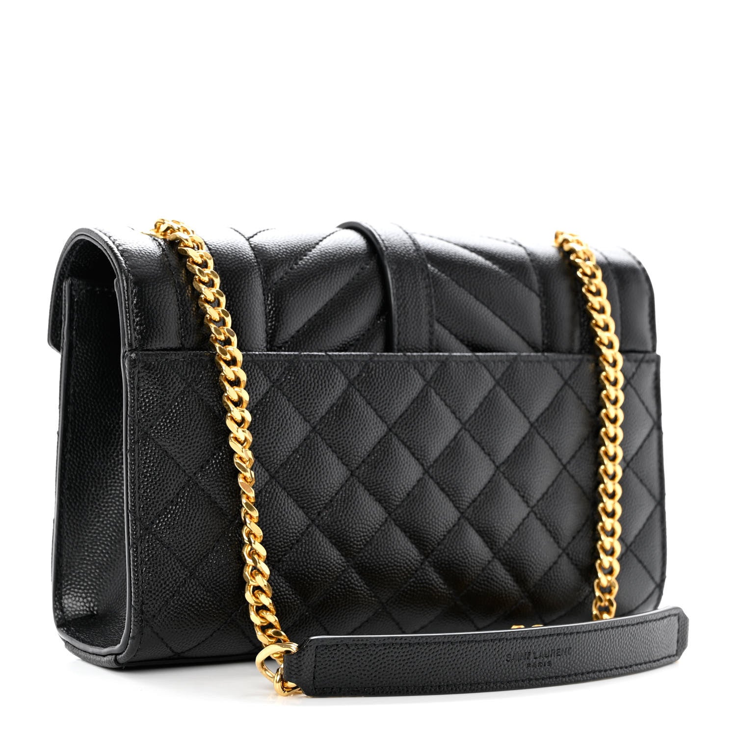 Saint Laurent Grain De Poudre Textured Mixed Matelasse Triquilt Small Monogram Satchel Black 3 of 11
