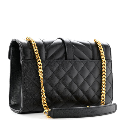 Saint Laurent Grain De Poudre Textured Mixed Matelasse Triquilt Small Monogram Satchel Black 3 of 11