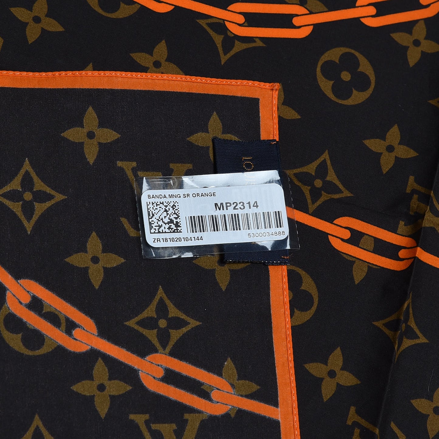 Cotton Monogram Solar Ray Bandana Scarf Orange