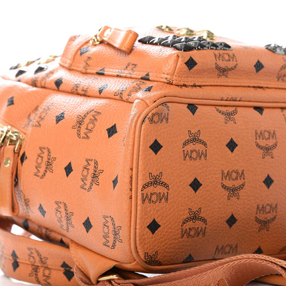 MCM Visetos Studded Small Stark Backpack Orange 5 of 7